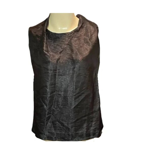& Other Stories Iridescent Sheer Silk Organza Sleeveless Blouse - Picture 8 of 8